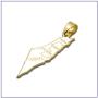 Fusamk Hip Hop Plated 18K Gold Israel Map Tag Pendant Necklace