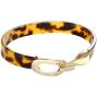 Acrylic Leopard Open Bracelet Cuff Resin Tortoise Acetate Bracelet Bangle with Metal Buckle for Women Girls Lightweight Fashion Jewelry