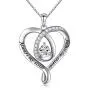 925 Sterling Silver Jewelry Engraved Love Heart Pendant Necklace Gift for Women Girls Mum 925 Sterling Silver Jewelry Engraved Love Heart Pendant Necklace Gift for Women Girls Mum