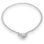 AeraVida Charming Puffy Heart Elastic Sterling Silver Beads Stretch Bracelet