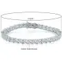 14k White Gold Plated Round Cut 5 Cubic Zirconia Tennis Bracelet 7.5 inch for Men and Women