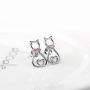 Cat Stud Earrings for Women Girls Sterling Silver Mini Pet Cats Earrings Jewelry Studs