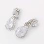 SELOVO Bridal Teardrop Drop Earrings Pierced/Clip Earrings Cubic Zirconia Silver Tone