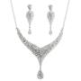 Touchstone Indian Bollywood Intricately Crafted Diamond Look Rhinestone Crystal Colorful Wedding Designer Jewelry Necklace Set in Gold and Silver Tone for Women.