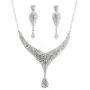 Touchstone Indian Bollywood Intricately Crafted Diamond Look Rhinestone Crystal Colorful Wedding Designer Jewelry Necklace Set in Gold and Silver Tone for Women.