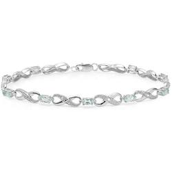 Dazzlingrock Collection Ladies Infinity Link Tennis Bracelet, Sterling Silver