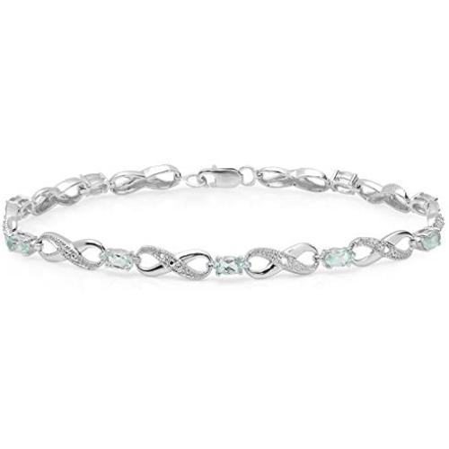 Dazzlingrock Collection Ladies Infinity Link Tennis Bracelet, Sterling Silver