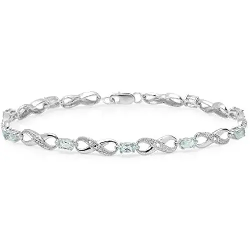 Dazzlingrock Collection Ladies Infinity Link Tennis Bracelet, Sterling Silver