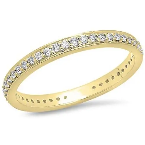 Dazzlingrock Collection 0.70 Carat (ctw) 14K Gold Round White Cubic Zirconia Ladies Eternity Stackable Wedding Band 3/4 CT Dazzlingrock Collection 0.70 Carat (ctw) 14K Gold Round White Cubic Zirconia Ladies Eternity Stackable Wedding Band 3/4 CT