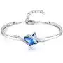 GEORGE · SMITH Infinity Love Blue Butterfly Crystal Bangle Bracelet for Women Silver Tone Adjustable Charms Bracelet Girlfriend Birthday Valentines Day Jewelry Gifts GEORGE · SMITH Infinity Love Blue Butterfly Crystal Bangle Bracelet for Women Silver Tone Adjustable Charms Bracelet Girlfriend Birthday Valentines Day Jewelry Gifts