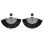 Bohemian Fan Fringe Thread Tassel Drop Earrings - Statement Half Circle, Clover Leatherette, Flower, Quatrefoil Chandelier Dangles Bohemian Fan Fringe Thread Tassel Drop Earrings - Statement Half Circle, Clover Leatherette, Flower, Quatrefoil Chandelier Dangles