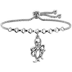 UJIMS Octopus Lover Gifts Octopus Adjustable Bracelet Octopus Jewelry for Grad BFF Ocean Beach Themed Jewelry True Friendship Gift