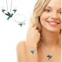 Lola Bella Gifts Crystal Hummingbird Necklace Earrings and Bracelet Set w Gift Box