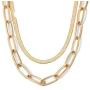 Minimalist Metal Snake Bone Thick Chunky Choker Chain Multi Layered Adjustable Length Necklace Bracelet Set Exaggeration Oval Cuban Collar Statement Clavicle Necklace for Women Men Jewelry