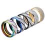 W WOOGGE 5 Pack of Stainless Steel Lucky Worry Rings for Men Wedding Ring Cool Simple Band 8 MM Ring for Women
