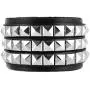 HZMAN Unisex Black Genuine Leather Silver Pyramid Studs Wristband 80s Gothic Punk Glam HZMAN Unisex Black Genuine Leather Silver Pyramid Studs Wristband 80s Gothic Punk Glam