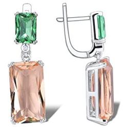 Santuzza Champagne Glass Dangle Earrings 925 Sterling Silver Like Crystal Drop Earrings Fashion Jewelry for Women