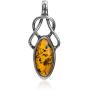 Ian and Valeri Co. Light Amber Sterling Silver Celtic Pendant Necklace Chain 18''