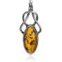 Ian and Valeri Co. Light Amber Sterling Silver Celtic Pendant Necklace Chain 18'' Ian and Valeri Co. Light Amber Sterling Silver Celtic Pendant Necklace Chain 18''