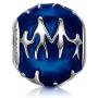 NINAQUEEN 925 Sterling Silver Family Bead Charms for Bracelets Necklaces Blue Enamel Design Charm with Gift Packaging Gifts for Daughter Mom