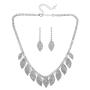 Brishow Bridal Wedding Necklace Set Silver Crystal Earrings Rhinestone Brides Necklace Chain for Women and Girls