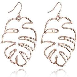 JOYID Monstera Leaf Dangle Earrings Bohemia Palm Leaves Drop Earrings Jewelry for Women Girls
