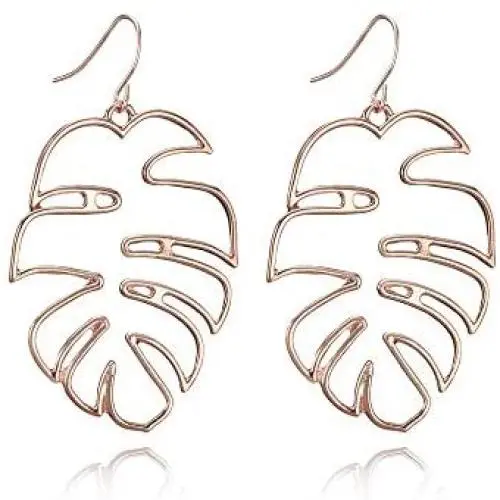 JOYID Monstera Leaf Dangle Earrings Bohemia Palm Leaves Drop Earrings Jewelry for Women Girls JOYID Monstera Leaf Dangle Earrings Bohemia Palm Leaves Drop Earrings Jewelry for Women Girls