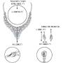 EVER FAITH Bridal Jewelry Sets Marquise Crystal Statement Leaf Floral Necklace Earrings Set for Women