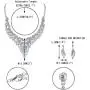 EVER FAITH Bridal Jewelry Sets Marquise Crystal Statement Leaf Floral Necklace Earrings Set for Women