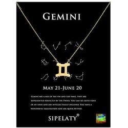 HOLY KT 12 Constellation Zodiac Pendant Necklace Astrology Gold Tone Chain with Gold Message Card for Women Jewelry