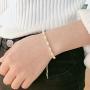 CiNily 18K White Gold/Rose Gold Plated Bracelets-Adjustable Sparkling Cubic Zirconia White Opal Bracelet for Women Girls for Her