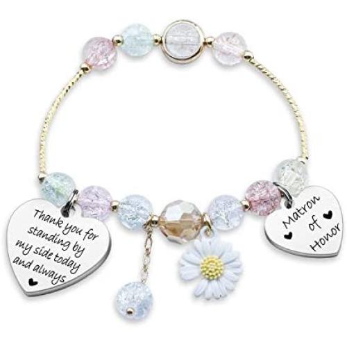 Matron of Honor Gift Matron of Honor Jewellery Bridesmaid Bracelet Thank You for Standing by My Side Today and Always