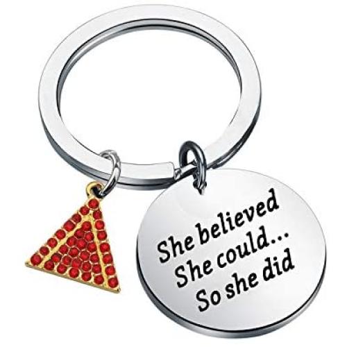 AKTAP Delta Sigma Theta Gift She Believed She Could So She Did Keychain Gift for Sorority Sister DST Paraphernalia Sorority Gifts