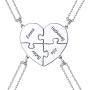 925 Sterling Silver Best Friend Necklaces Custom Friendship/Family Jewelry Split Heart Puzzle Pendant for 2/3/4 BFF Gift