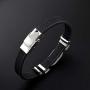NC Leather Bracelet for Women Mens, Stainless Steel Friendship Teen Girls Bracelets of Charm Couples 12 Constellations Black Bracelet Jewelry