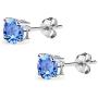 Sterling Silver 5mm Round Prong-set Stud Earrings created with Swarovski Crystals