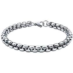 Monily 2-7mm 16-38In Square Rolo Stainless Steel Chain Necklace Round Box Necklace Men Women Jewellery