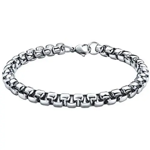 Monily 2-7mm 16-38In Square Rolo Stainless Steel Chain Necklace Round Box Necklace Men Women Jewellery Monily 2-7mm 16-38In Square Rolo Stainless Steel Chain Necklace Round Box Necklace Men Women Jewellery