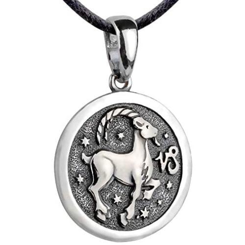 Zodiac Sign Pendant Necklace 925 Sterling Silver Horoscope Medallion Coin Disc Choker Charm Constellation Astrology Jewelry for Men Women