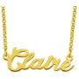 LoEnMe Jewelry Claire Name Necklace Custom Personalized in Gold Plate Gift for Women Girls Couple