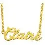 LoEnMe Jewelry Claire Name Necklace Custom Personalized in Gold Plate Gift for Women Girls Couple