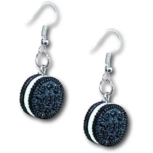 Mini Oreo Cookie Dangle Drop Kawaii Earrings Oh Yeah! By Pashal