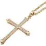 AOOVOO Gold Cross Necklace, Rose Gold with 5A CZ Simulated Diamond Faith Pendant Jewelry for Women Girls, 16-24 Inches Chain with Gift Box