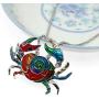 Charm Colorful Enamel Sea Animal Necklace Silver Tone Cute Enamel Choker Sea Crab Fashionable Necklaces for Women Girls Unique Jewelry Gift and Souvenir