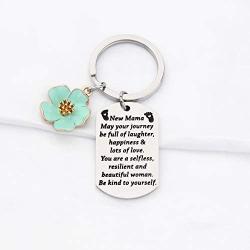 FUSTMW Mom to Be Gift New Mom Keychain Mommy to Be Gifts First Time Mama New Mom Jewelry Gifts Mama Pregnancy Announcement Gifts