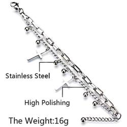 Mshion Bangtan Boys BTS Bracelet Jimin Suga Womens Stainless Steel Bracelets Pendant Link Jewelry