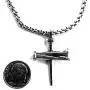 FORGIVEN JEWELRY 3 Nail Cross Pendant on Heavy Chain Necklace FORGIVEN JEWELRY 3 Nail Cross Pendant on Heavy Chain Necklace