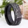 8mm Width Tungsten Carbide Ring Computer Circuit Pattern Ring Wedding Ring and Engagement Ring-Free Engraving Inside