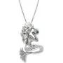 Sterling Silver and Blue Topaz Mermaid Necklace Pendant with 18'' Box Chain Sterling Silver and Blue Topaz Mermaid Necklace Pendant with 18'' Box Chain