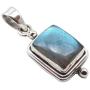 SilverStarJewel Labradorite Pendant 1.1'' Solid Sterling Silver Gemstone Jewelry